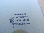 Стекло двери задней левой для Nissan X-Trail (T31) 2007-2014, OEM 82301-JG00E - вид 2 (фото)