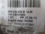 Эмблема для Volkswagen Golf VI 2009-2013, OEM 5K0853630BULM - вид 3 (фото)