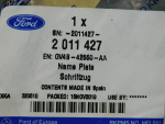 Эмблема для Ford Kuga 2012>, OEM 2011427 - вид 2 (фото)