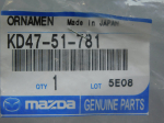 Эмблема для Mazda CX 5 2012>, OEM KD4751781 - вид 2 (фото)
